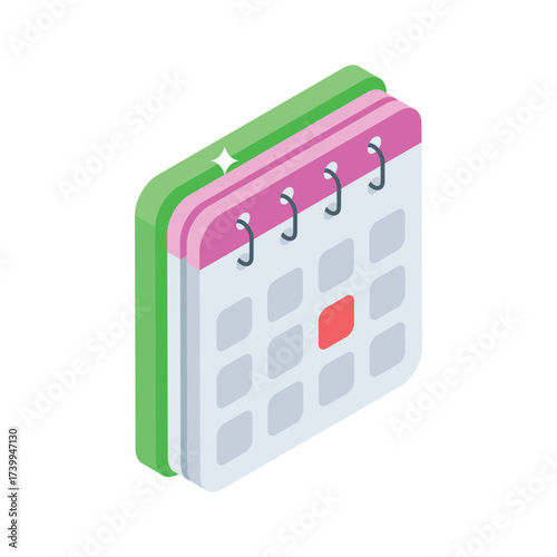 Delivery Calendar isometric vector design, ready for premium use