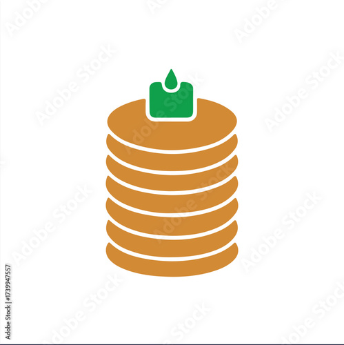 Silhouette Style Vector Pancake Icon Design, Minimalist and Modern Editable Graphic, Scalable Illustration for Breakfast, Brunch, Food, Bakery, Dessert, Cafe, Restaurant, and Culinary Use