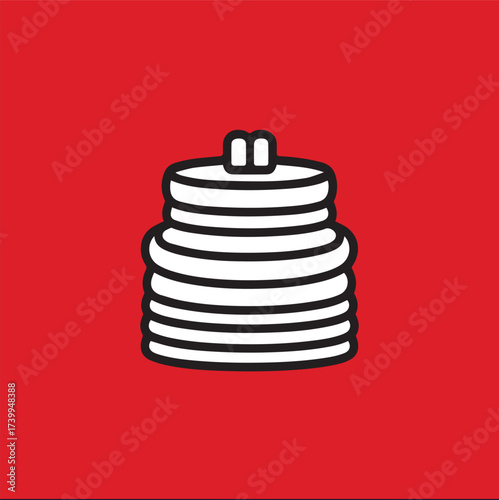 Silhouette Style Vector Pancake Icon Design, Minimalist and Modern Editable Graphic, Scalable Illustration for Breakfast, Brunch, Food, Bakery, Dessert, Cafe, Restaurant, and Culinary Use