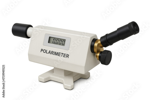 Digital polarimeter measuring optical rotation in science laboratory