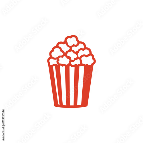 Silhouette Style Vector Popcorn Icon Design, Minimalist and Modern Editable Graphic, Scalable Illustration for Cinema, Movie Night, Snack, Food, Entertainment, and Festival Use