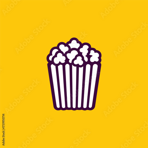 Silhouette Style Vector Popcorn Icon Design, Minimalist and Modern Editable Graphic, Scalable Illustration for Cinema, Movie Night, Snack, Food, Entertainment, and Festival Use