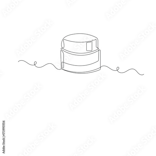Cosmetic cream moisturizer icon   continuous one line drawing of outline vector illustration 
