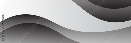 Dark grey abstract wide horizontal banner with hexagon carbon fiber grid and orange luminous lines. Technology vector background with orange neon lines