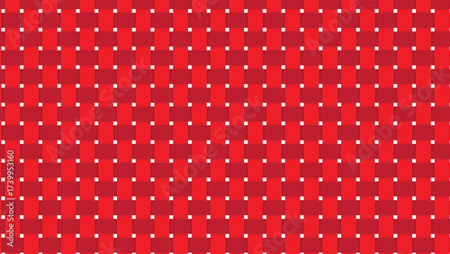 Seamless Red and White Basket Weave Texture Background Vector