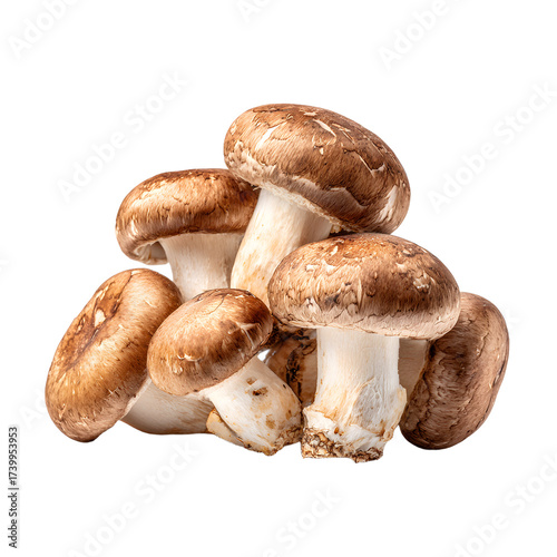 Fresh Brown Mushrooms Pile on White Background for Culinary Designs and Healthy Recipes