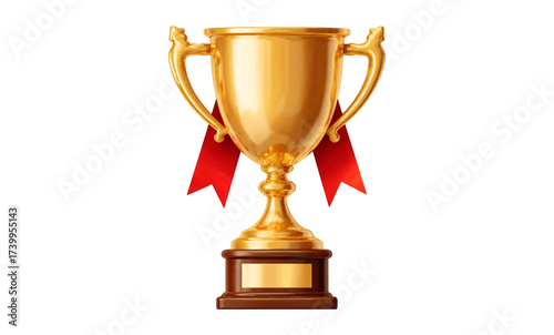 gold cup isolated on white background