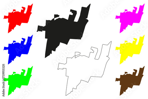 Cuautitlan city (United Mexican States, Mexico, Mexico State) map vector illustration, scribble sketch Cuautitlán map