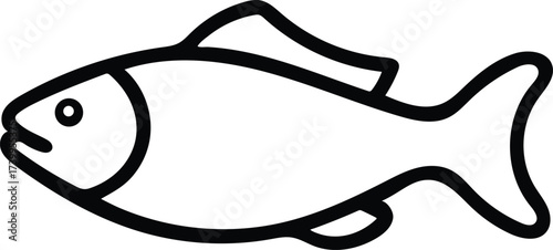 codfish outline icon vector illustration