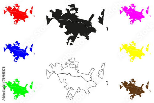 Garcia city (United Mexican States, Mexico, Nuevo Leon State) map vector illustration, scribble sketch García map