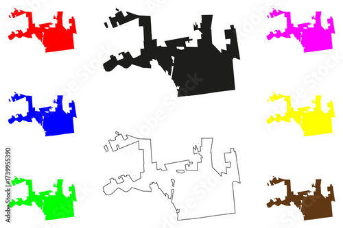 General Escobedo city (United Mexican States, Mexico, Nuevo Leon State) map vector illustration, scribble sketch General Escobedo map