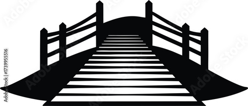 Wooden Ferry Bridge Silhouette