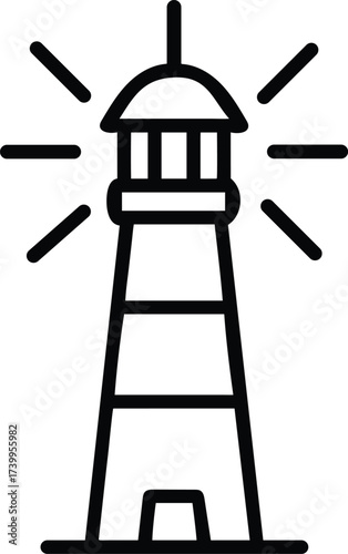 striped lighthouse outline icon