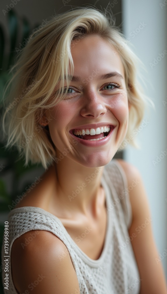Fototapeta premium Radiant young woman with a joyful smile