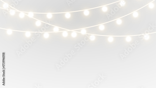 png festive light with gold garland ribbon glowing string lamp led border decoration holiday card background party design transparent vector winter celebration banner happy year