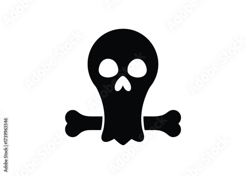 ghost bone skull silhouette vector icon