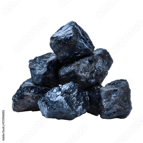 Shiny Coal Rocks Energy Resource Fossil: Valuable Natural Mineral Deposits Closeup