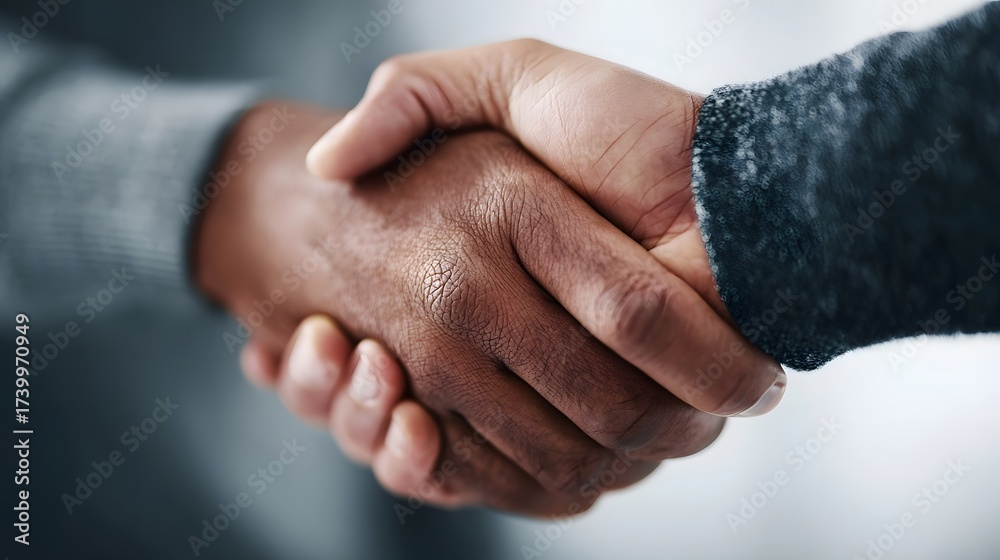 Fototapeta premium Two business partners sealing a successful deal with a handshake
