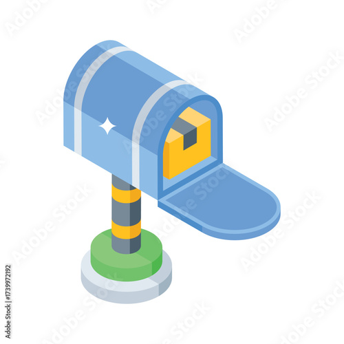Take a look at this amazing icon of postbox in modern design style