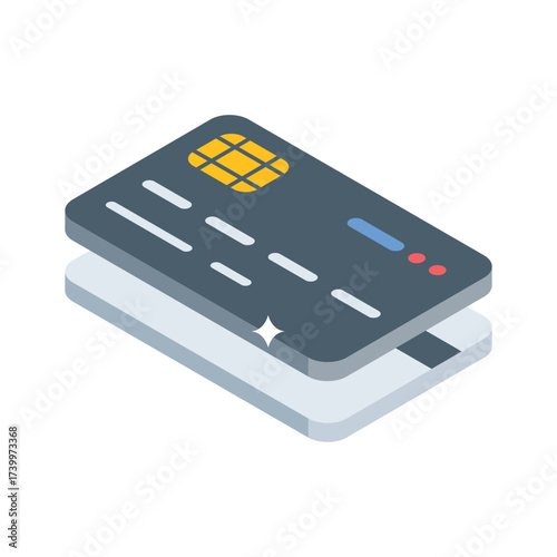 Credit card, debit cart, online payment, atm card isometric vector