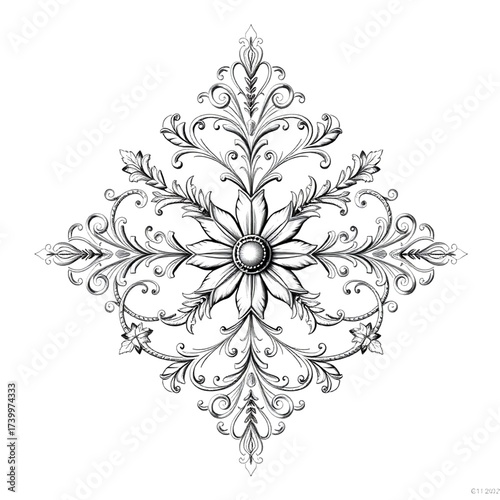 vector illustration of a floral ornament