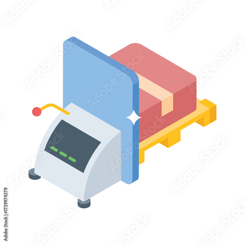 Parcel scanned on machine before shipment processing