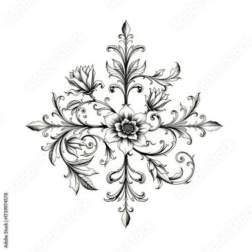 vector illustration of a floral ornament