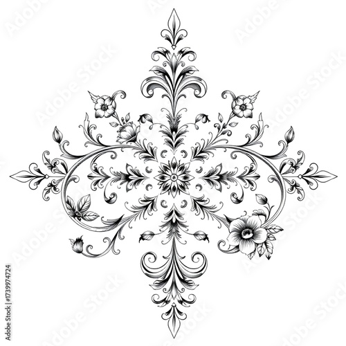 vector illustration of a floral ornament