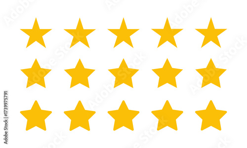 Five Stars Customer Product Review, 5 Stars Rating Icon Vector Illustration Design