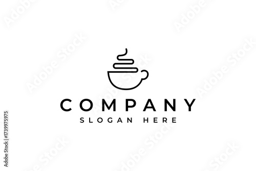 coffee logo with a continuous linear design style