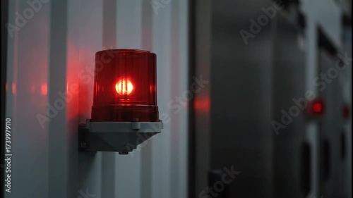 Critical infrastructure warning light sequence showcases industrial safety protocols