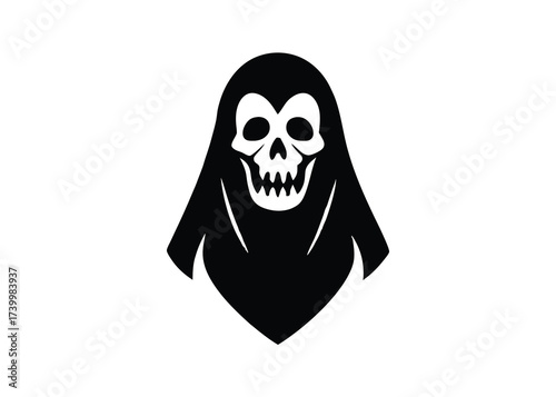 haunted ghost skull silhouette vector icon