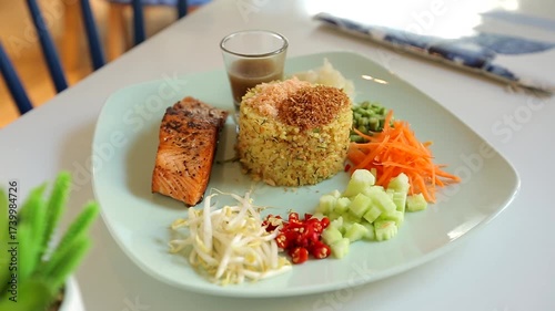 Best Salmon Steak of sweet and spicy sauce