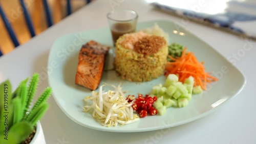 Best Salmon Steak of sweet and spicy sauce