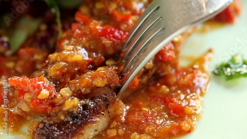 Quinoa Fried Rice and Pork Belly Steak in Tomato Sauce