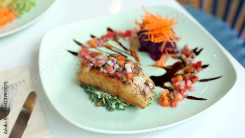 Best Salmon Steak of sweet and spicy sauce