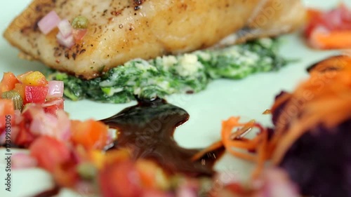 Best Salmon Steak of sweet and spicy sauce
