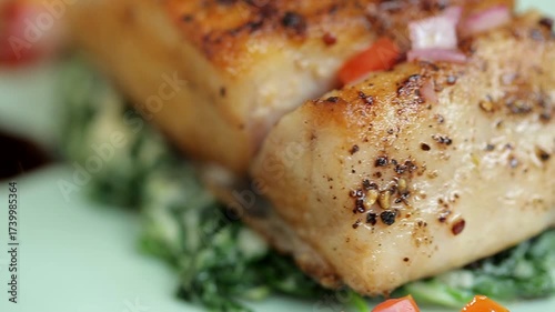 Best Salmon Steak of sweet and spicy sauce