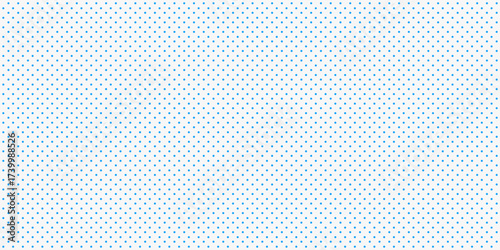 Dotted grid seamless pattern for bullet journal. Blue point texture. Blue dot grid for notebook paper. Vector illustration on white background.