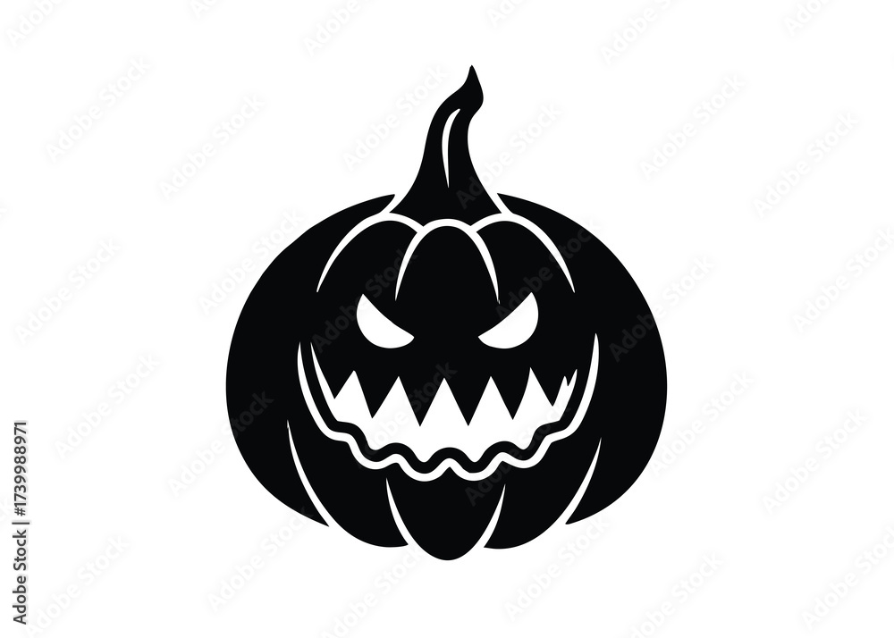 Fototapeta premium pumpkin blood flame silhouette vector icon
