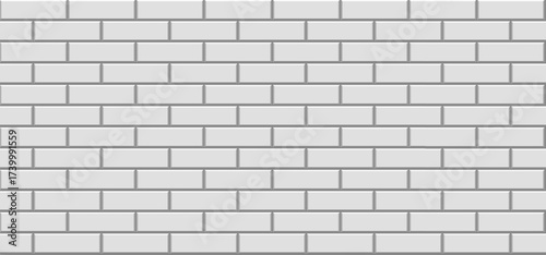 White brick wall pattern. Bricks texture. Seamless repeat tile, house building material, kitchen backsplash, interior design element, building facade. Vector decorative background