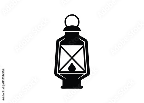 rusty lantern silhouette vector icon