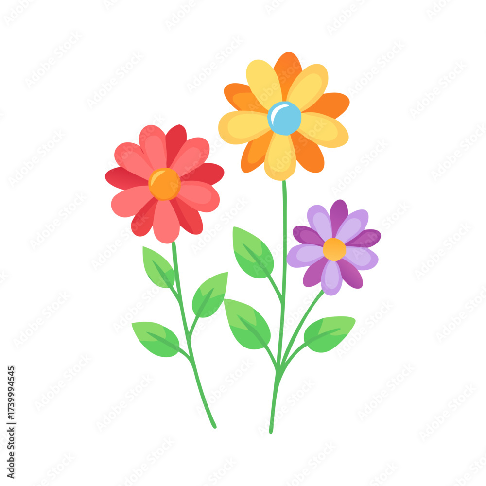 Naklejka premium colorful flowers illustration