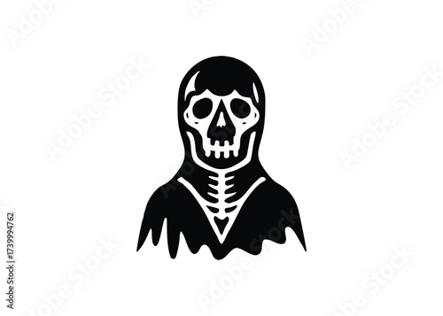 skeleton blood skull silhouette vector icon