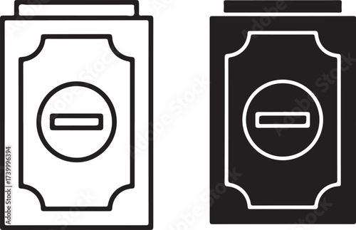 Vector art of, a vector illustration displays a salt shaker in both a line art and a solid black silhouette, commonly used for seasoning food and adding flavor to meals on
