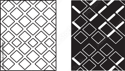 Vector art of a captivating seamless pattern of interconnected diamonds, creating a visually striking and modern design, perfect for backgrounds, textiles, and creative projects on