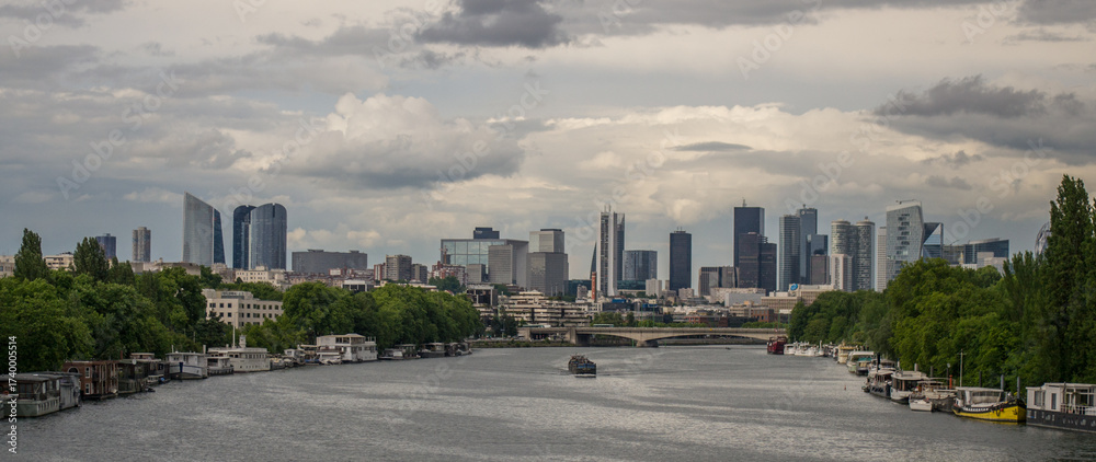 Fototapeta premium View of business district La Defence in Paris, France