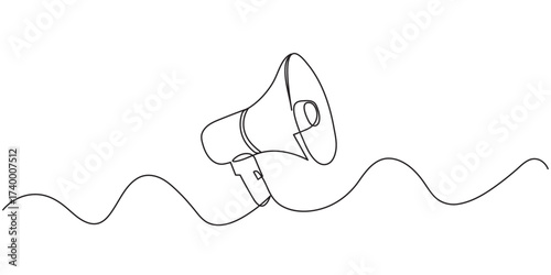 wired microphone continuous one line drawing