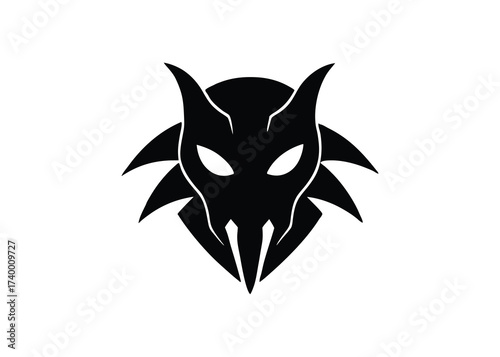 witch claw mask silhouette vector icon