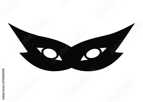 witch eye mask silhouette vector icon